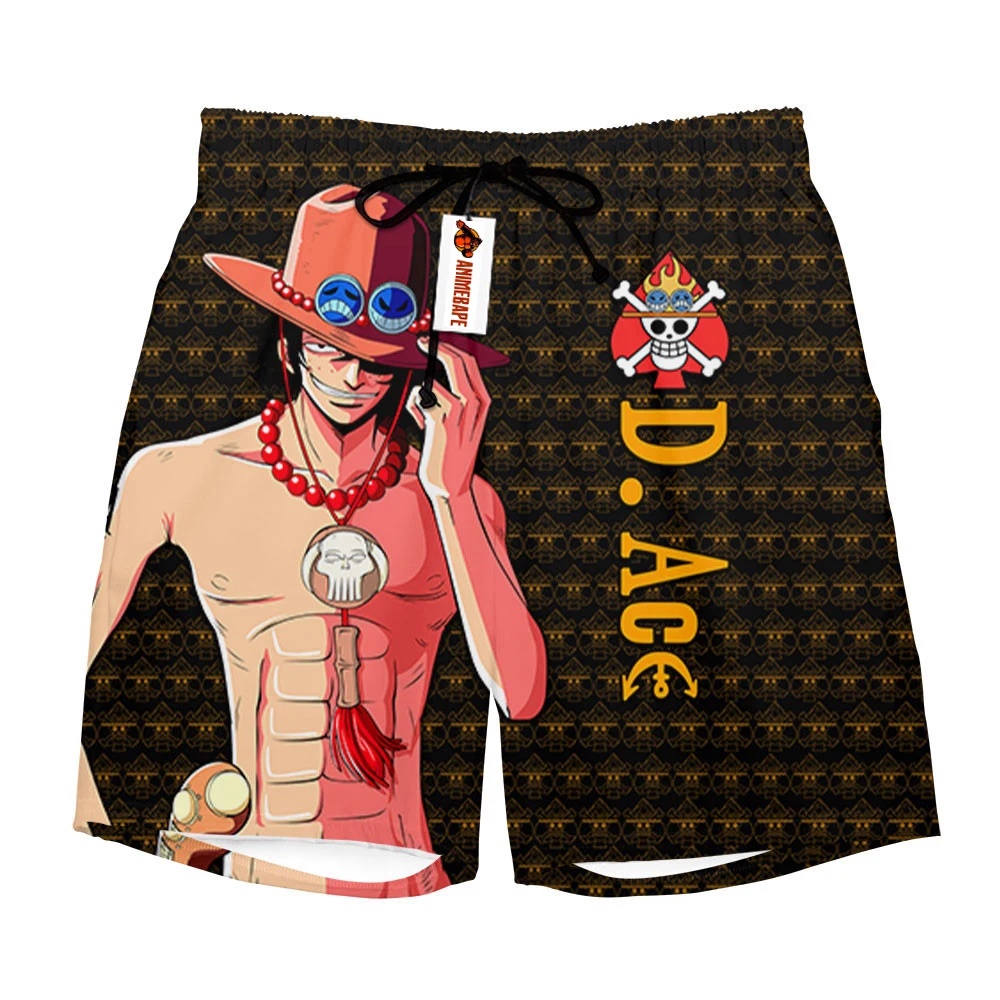 Portgas D. Ace Anime Character Swim Trunks - Image 2