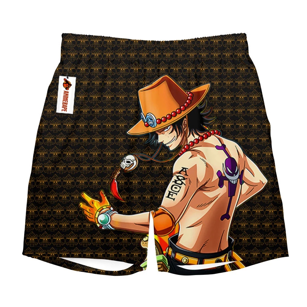 Portgas D. Ace Anime Character Swim Trunks - Image 3