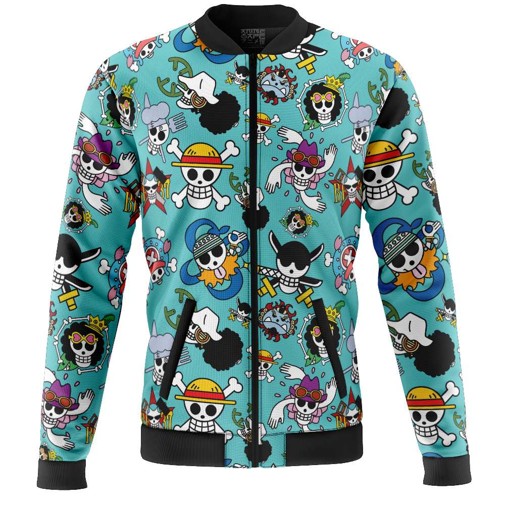 Straw Hats Jolly Roger One Piece Casual Bomber Jacket