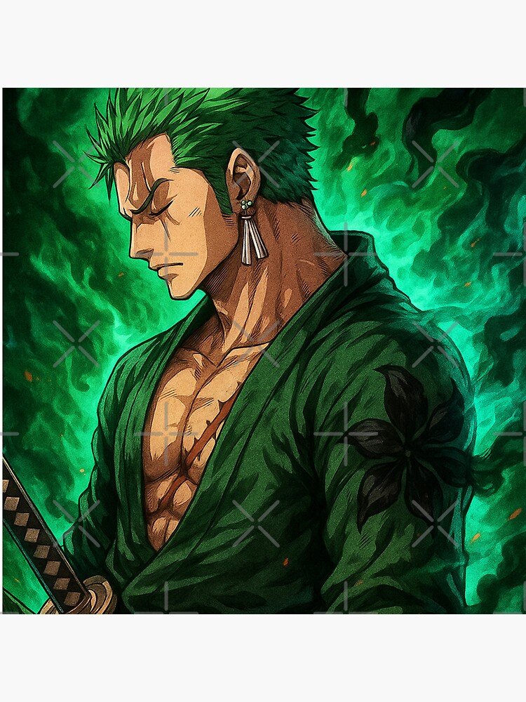 Zoro Pne Piece Art Throw Pillow - Image 2