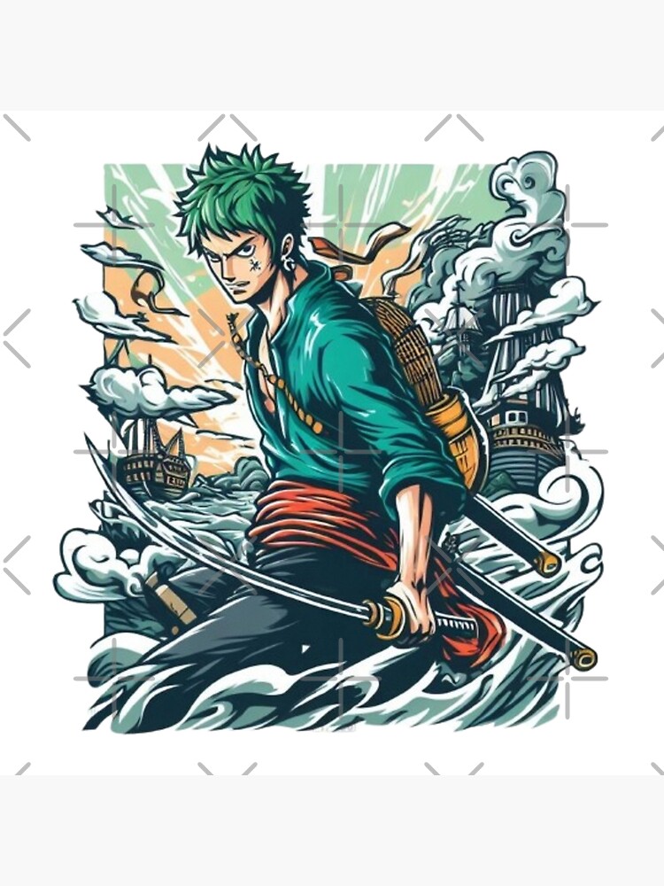 Zoro Anime Character Throw Pillow - Image 2