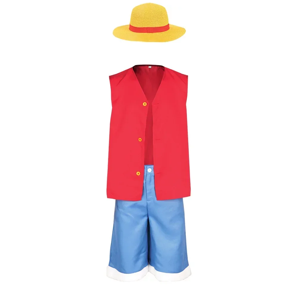 Luffy Coat Pants Hat One Piece Disguise Costume - Image 3