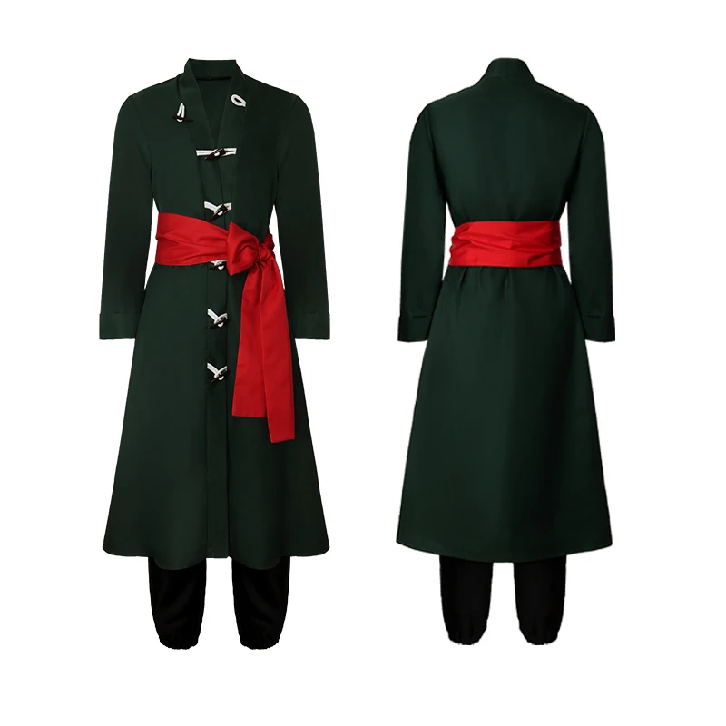 Roronoa Zoro Green Coat Belt Pants Head Scarf Zoro Wig Uniforms Clothes - Image 6