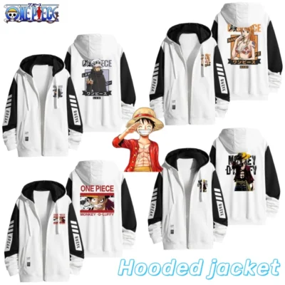One Piece Luffy Zoro Nami Ace Anime Creative Zip Hoodie Jacket