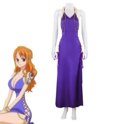 Nami Purple Split Dress Cosplay Costume