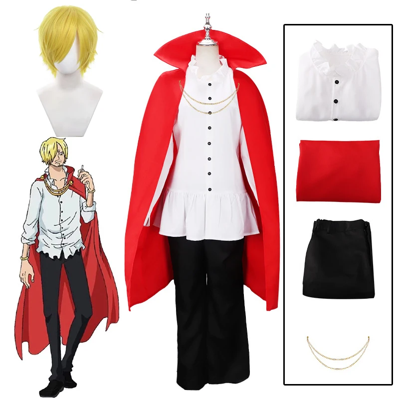Vinsmoke Sanji Anime Outfit Wig Cosplay Costume