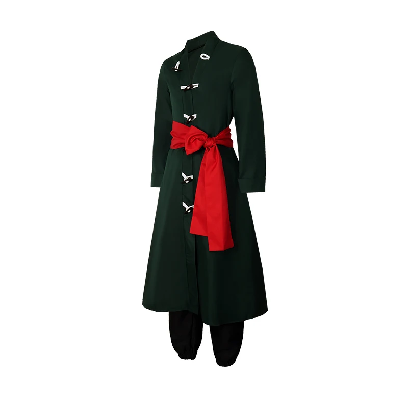 Roronoa Zoro Green Coat Belt Pants Head Scarf Zoro Wig Uniforms Clothes - Image 4
