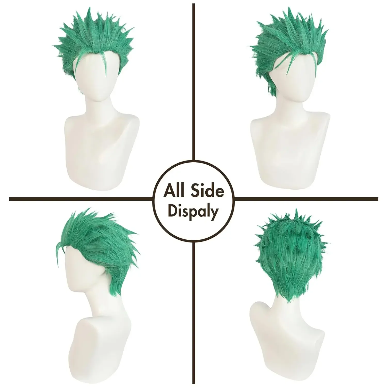 Anime Zoro Wig Short Green Layered Cosplay Wig - Image 5