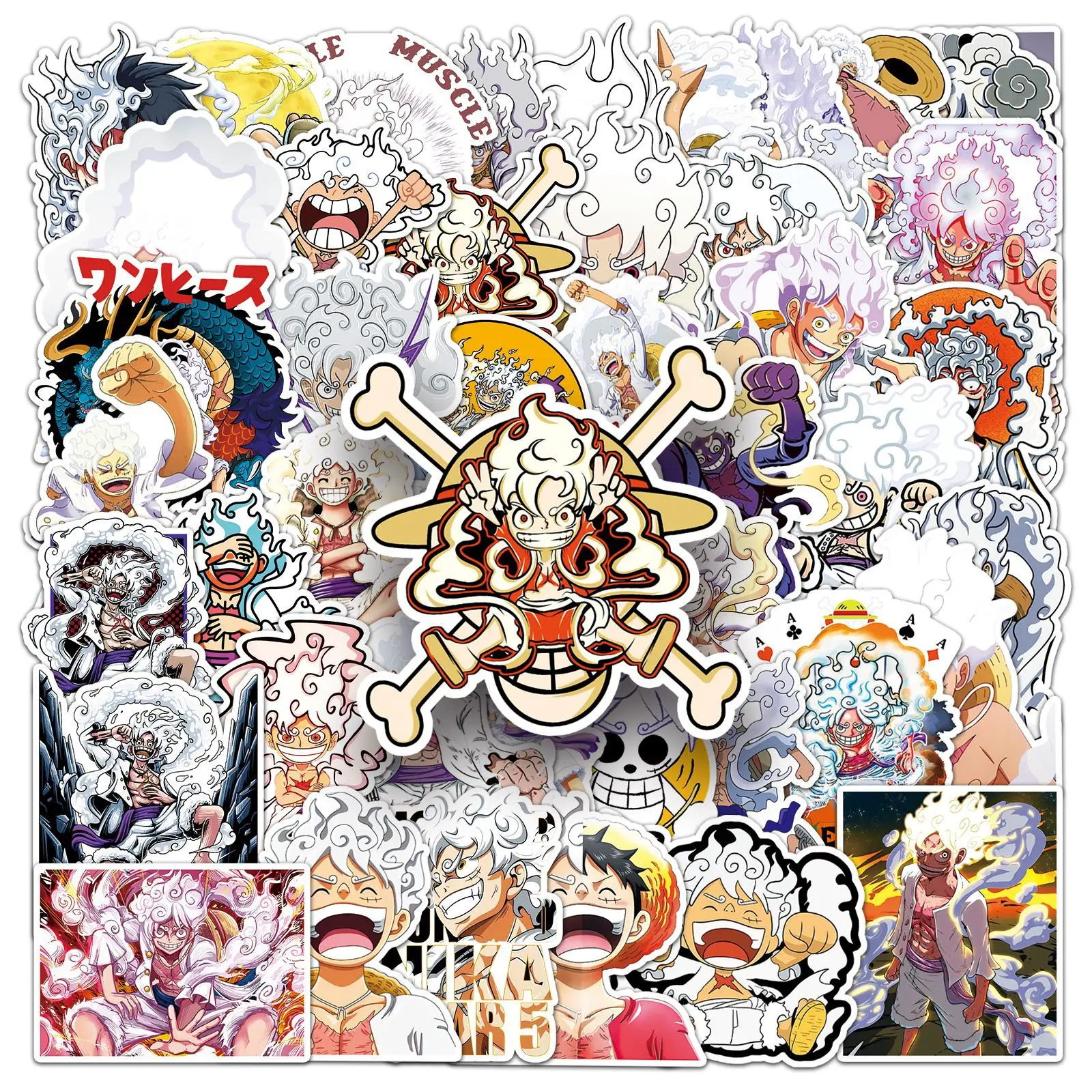 10/30/50PCS Anime Cool One Piece Gear 5 Luffy Sticker - Image 2
