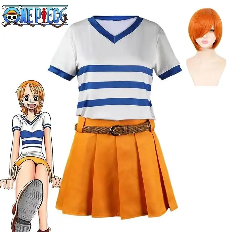Nami Pirate Uniform Top Skirt Cosplay Costume - Image 2