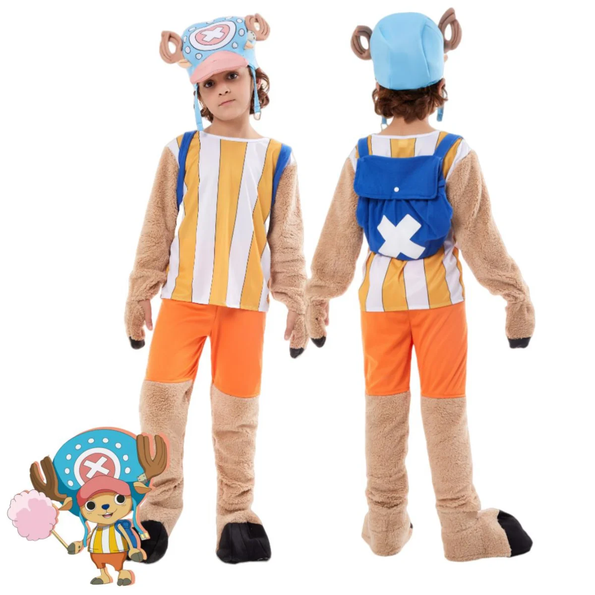Tony Chopper Anime Plush Outfit Set Hat Bag Cosplay Costume