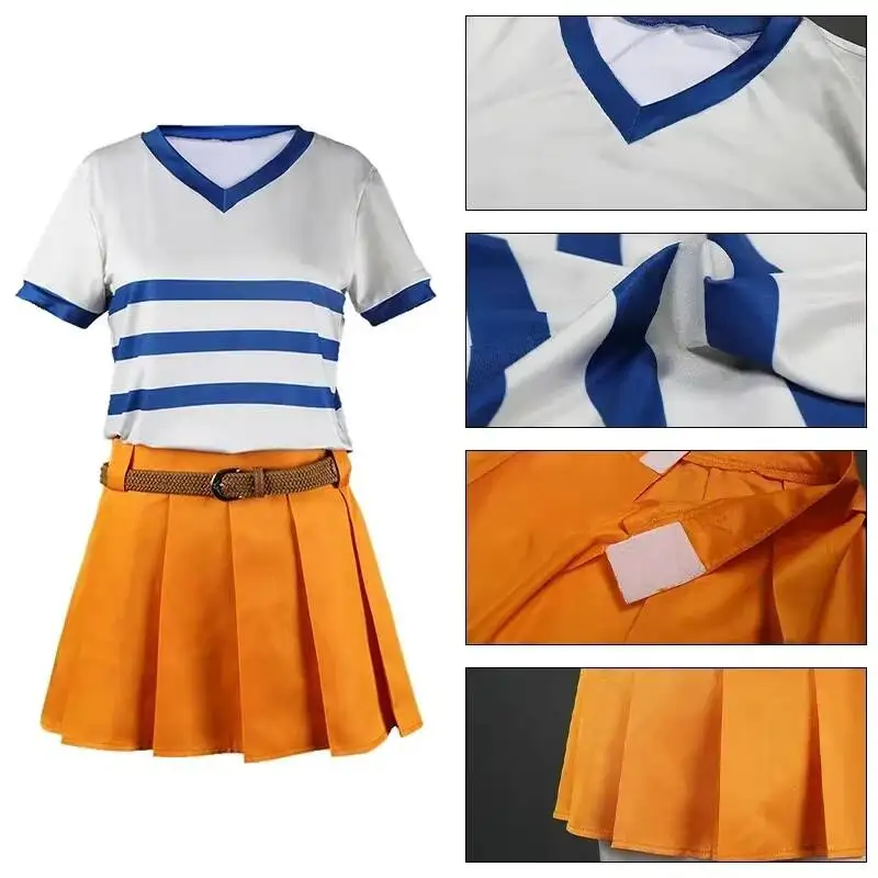 Nami Pirate Uniform Top Skirt Cosplay Costume