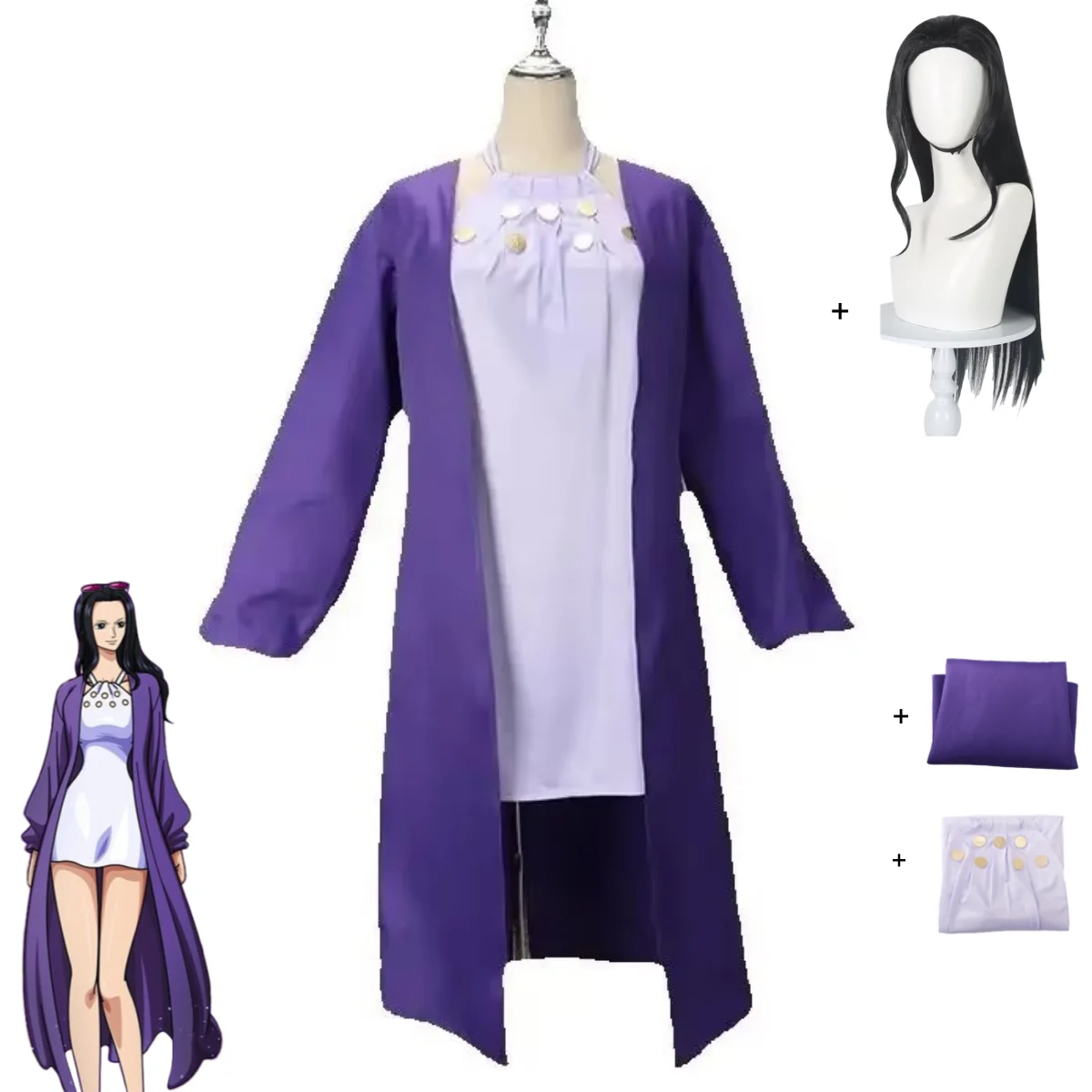 Anime Nico Robin Purple Coat Shawl Costume Cosplay