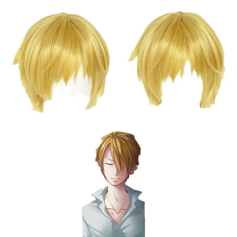 Sanji Short Blonde Wig Cosplay Costume