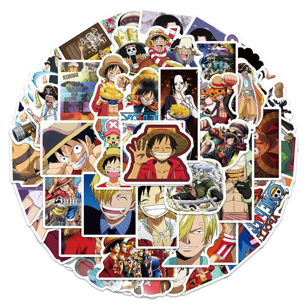 10/30/50pcs Anime ONE PIECE All Characters Waterproof Sticker