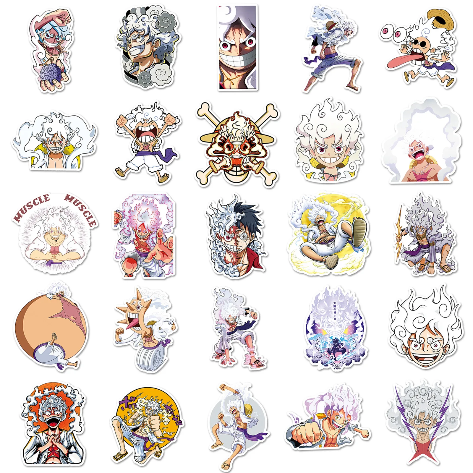 10/30/50PCS Anime Cool One Piece Gear 5 Luffy Sticker - Image 5