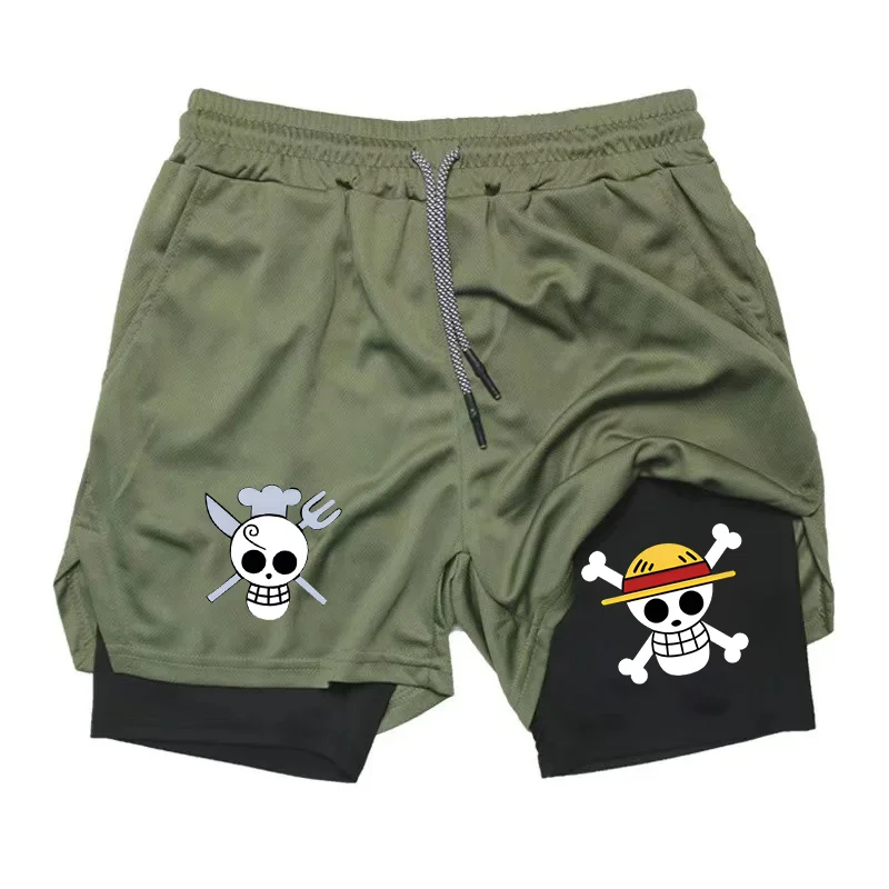 Sanji 2-in-1 Double-Layer Shorts Swim Trunks