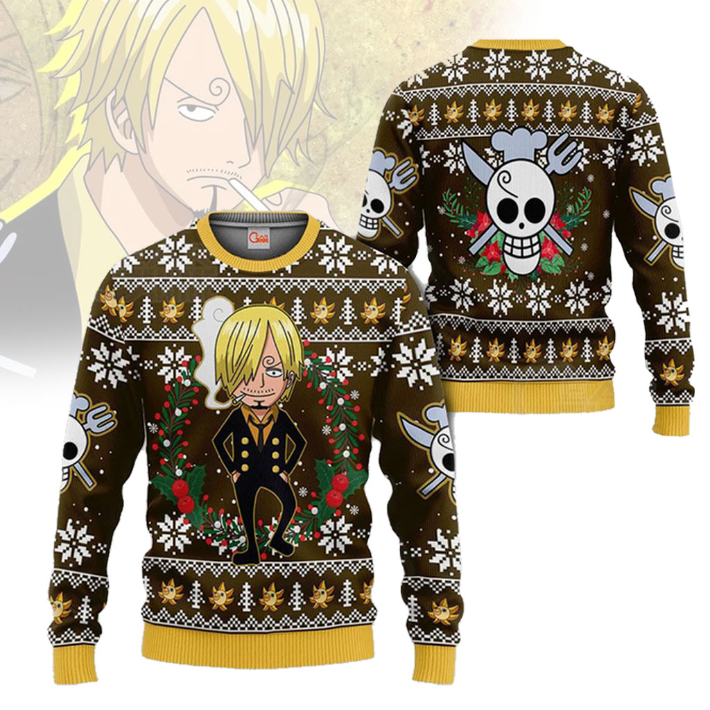 One Piece Sanji Ugly Christmas Sweater Xmas Gift