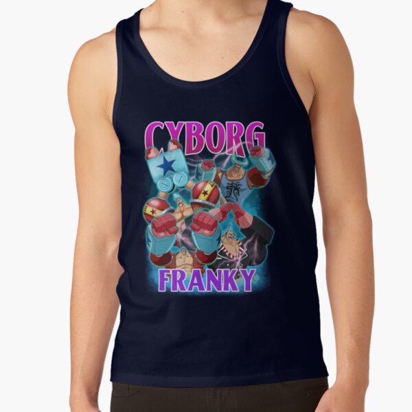 One Piece Cyborg Iron Man Franky Bootleg Anime Tank Top - Image 5