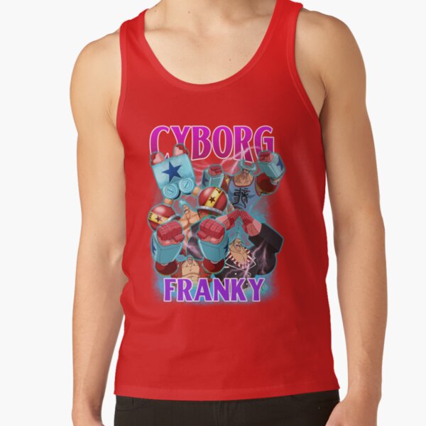 One Piece Cyborg Iron Man Franky Bootleg Anime Tank Top - Image 4