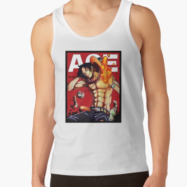 Portgas D Ace Red Comic Tank Top