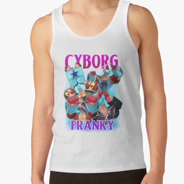 One Piece Cyborg Iron Man Franky Bootleg Anime Tank Top - Image 2