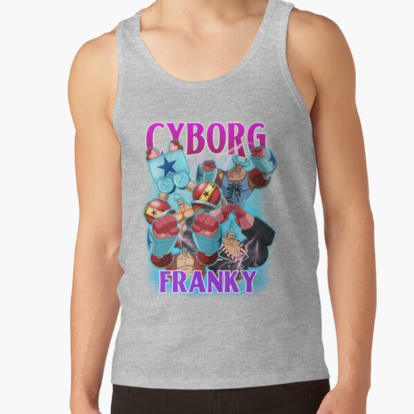 One Piece Cyborg Iron Man Franky Bootleg Anime Tank Top - Image 3