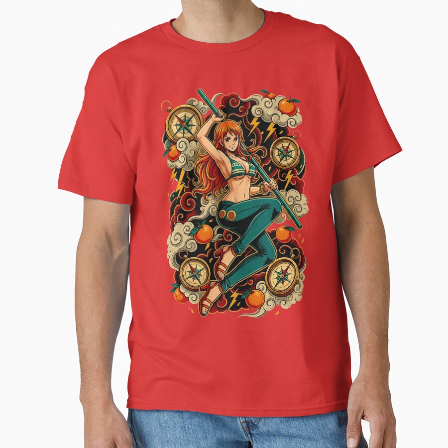 Nami Beautiful Anime Girl T-shirt - Image 5