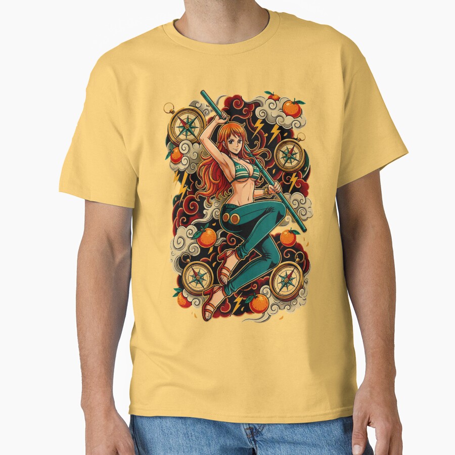 Nami Beautiful Anime Girl T-shirt - Image 6