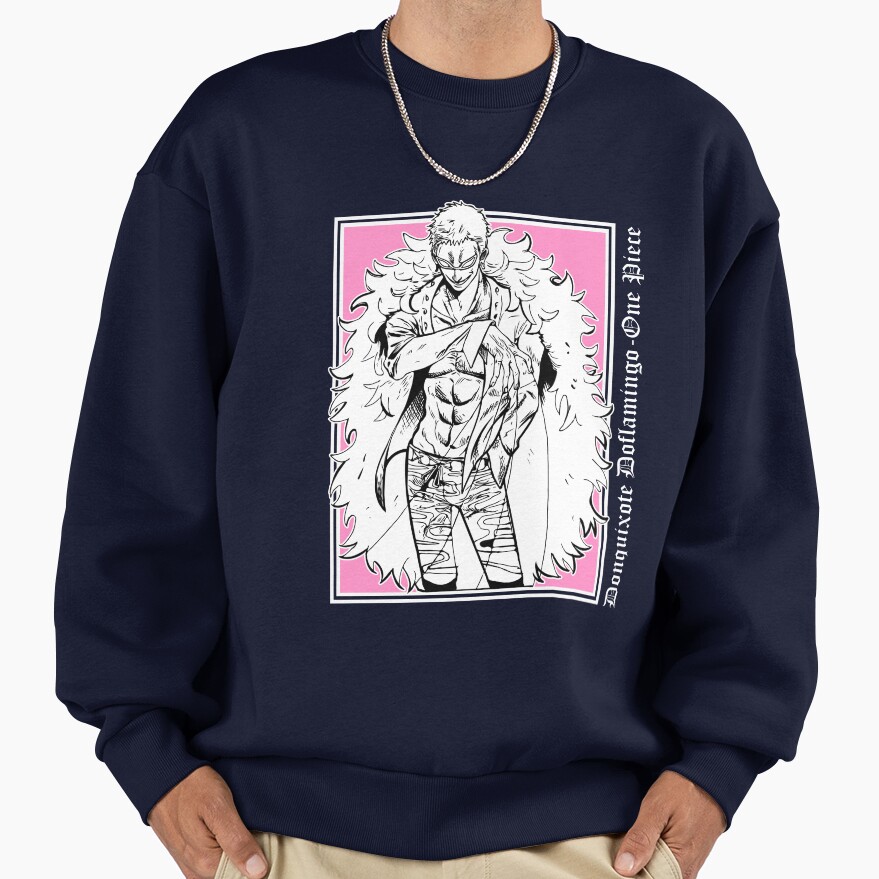 Doflamingo Pink Full Back & White Sweatshirt - Image 5