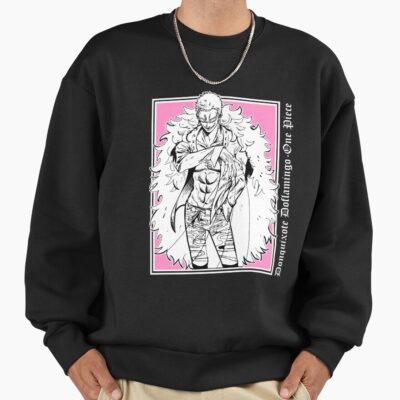 Doflamingo Pink Full Back & White Sweatshirt