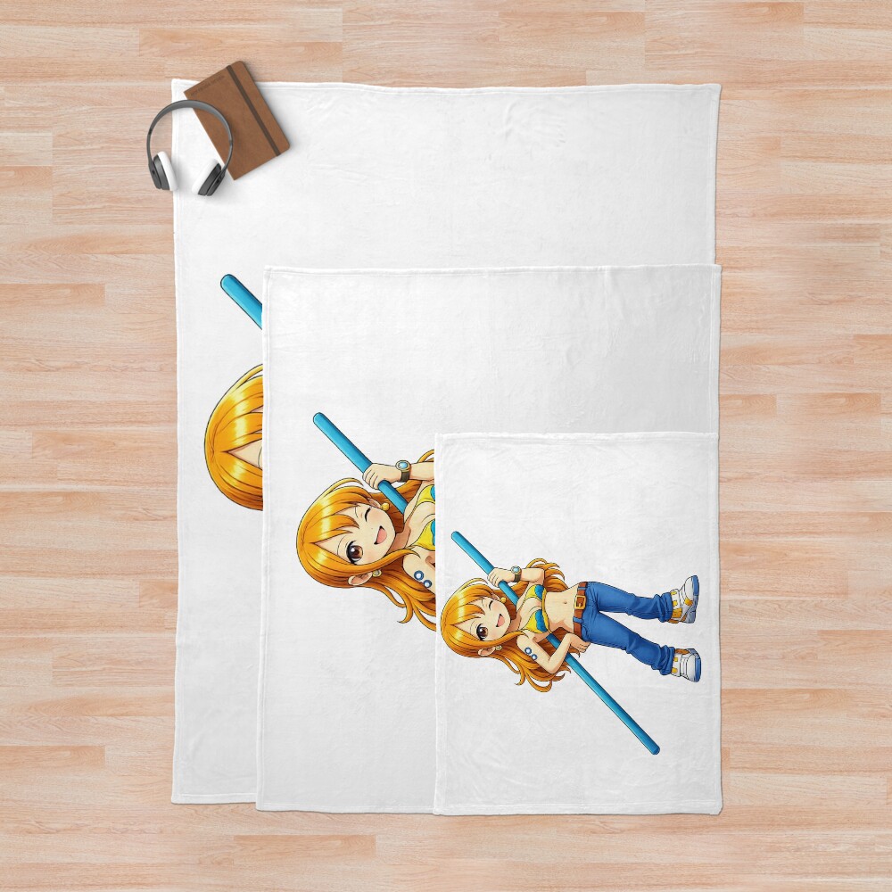 Chibi Nami Swimsuit Style Throw Blanket - Image 3