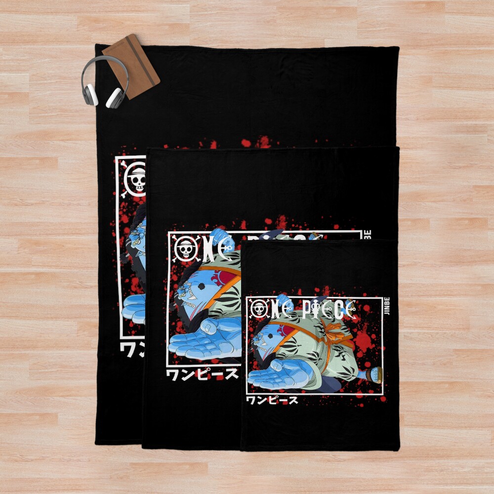 One Piece Jinbe Blue Skin Throw Blanket - Image 3