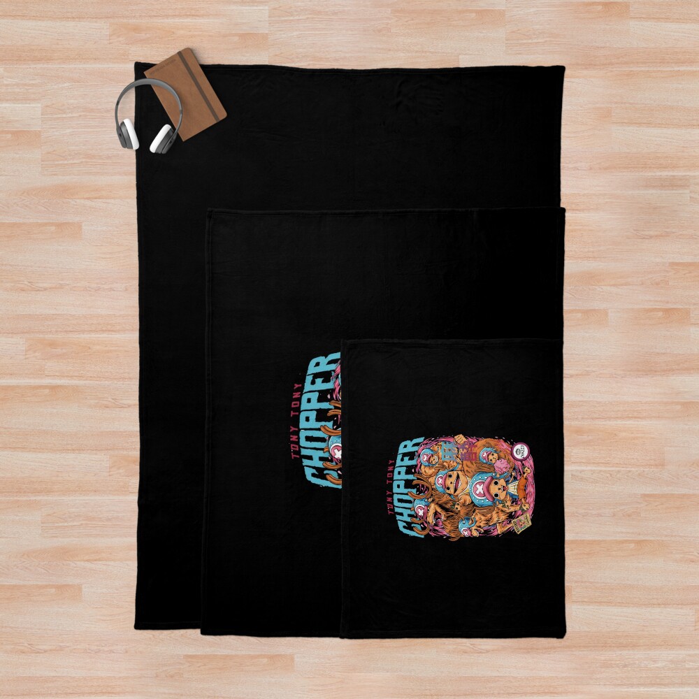 Vintage Tony Tony Chopper Graphic One Piece Straw Hat Crew Throw Blanket - Image 3