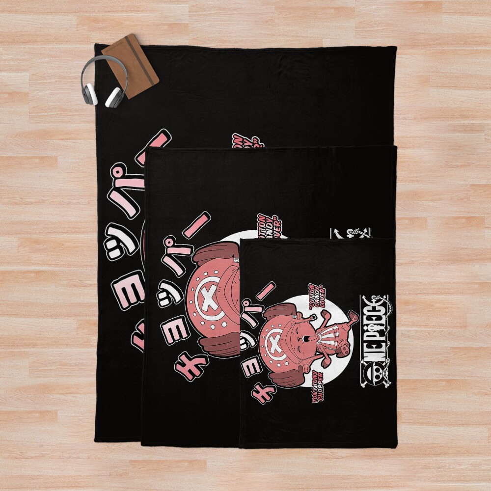 Anime Chopper Cotton Candy Lover With Logo Throw Blanket - Image 3