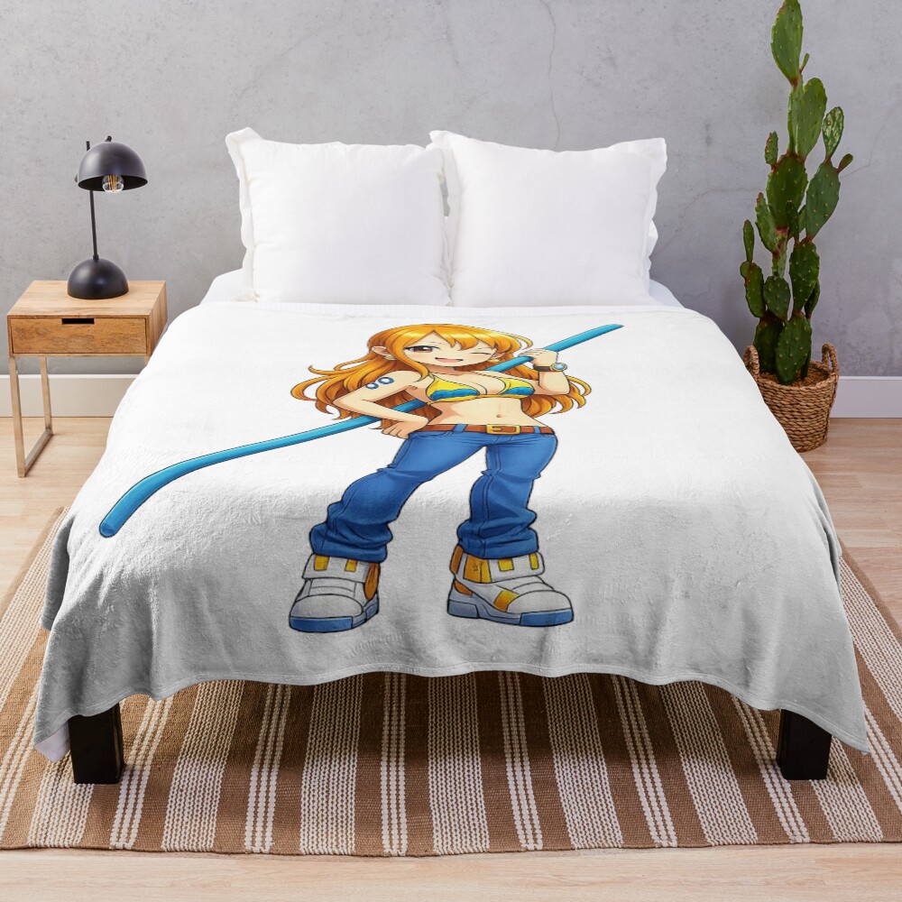 Chibi Nami Swimsuit Style Throw Blanket