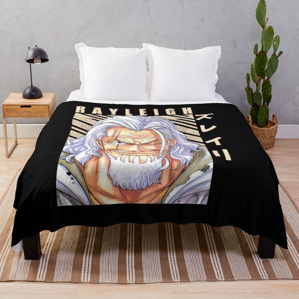 One Piece Dark King Rayleigh Throw Blanket