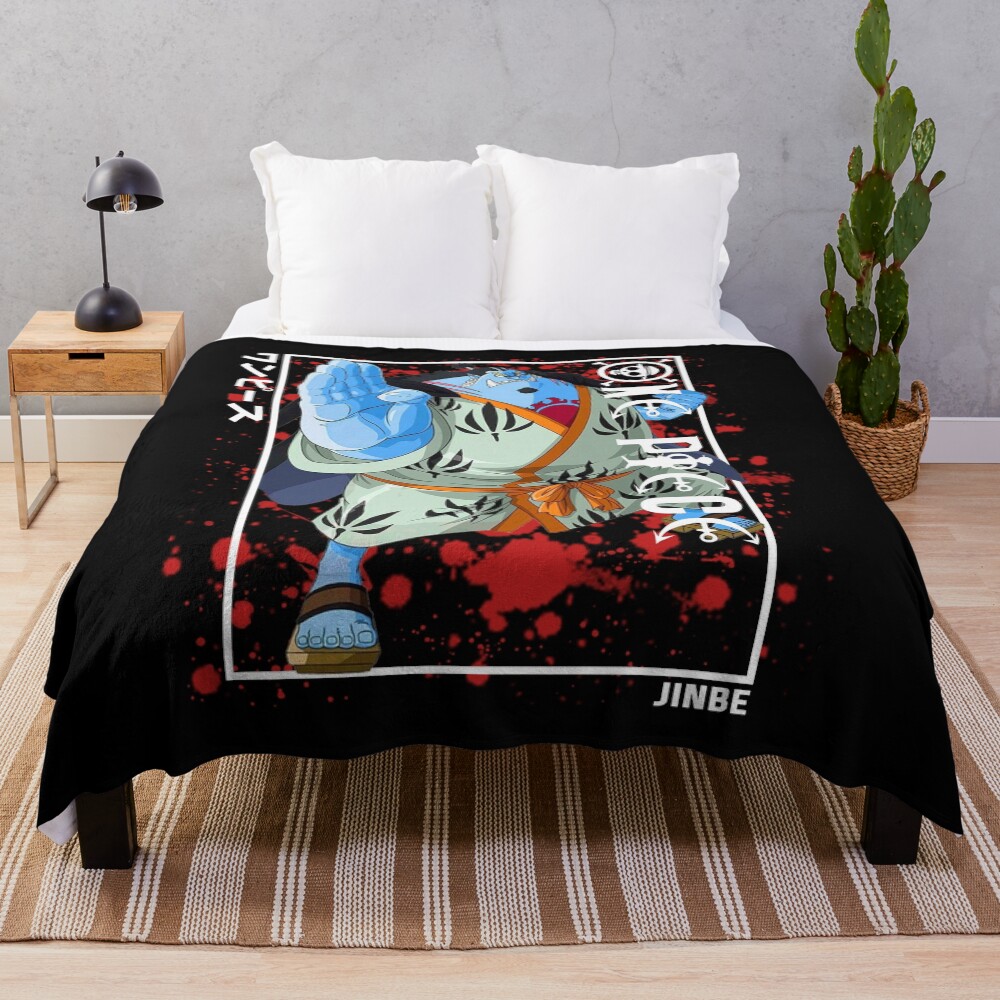 One Piece Jinbe Blue Skin Throw Blanket