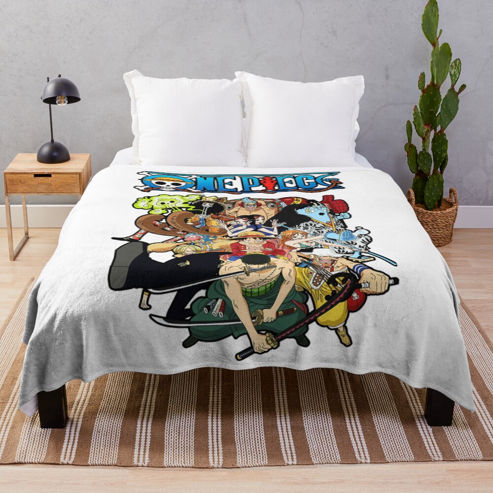 One Piece Main Characters Throw Blanket