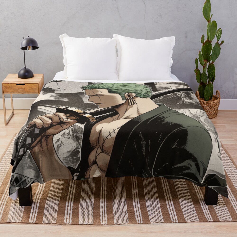 Zoro Manga Panel Throw Blanket