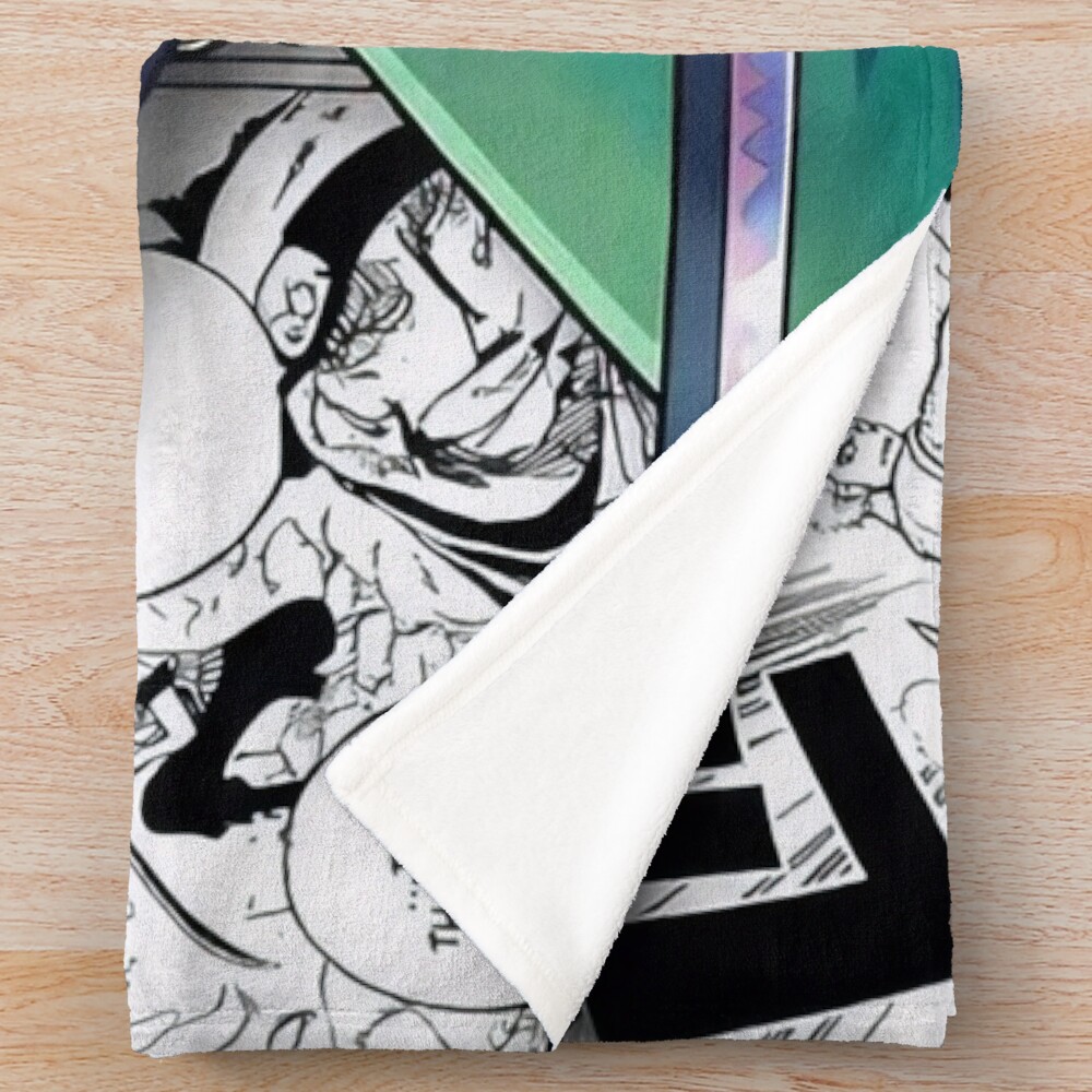 Unbreakable Swordsman Spirit Manga Style Anime Art Throw Blanket - Image 2