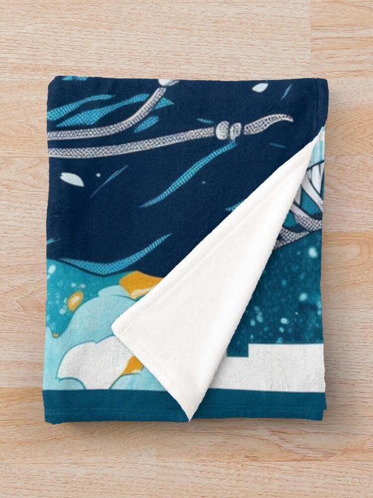 Trafalgar Blue Yellow Halftone Poster Throw Blanket - Image 2