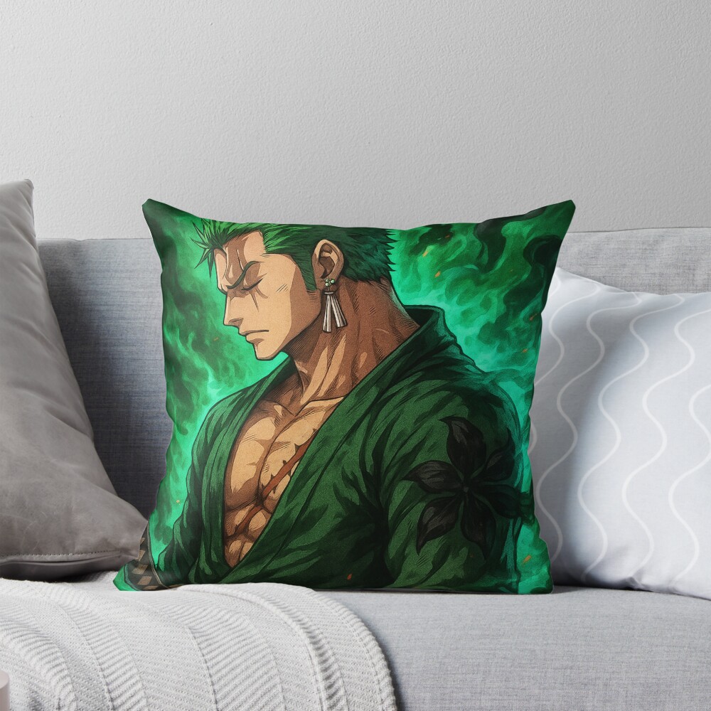 Zoro Pne Piece Art Throw Pillow