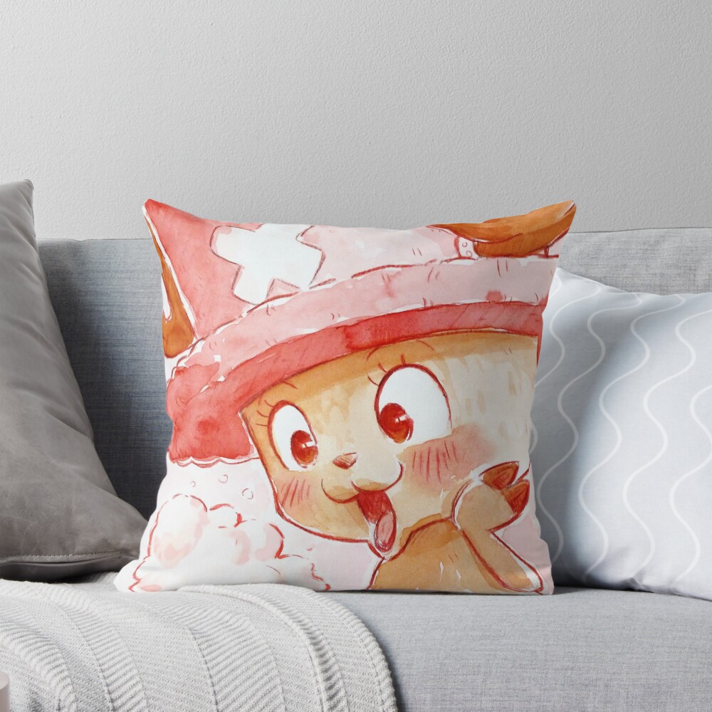 Tony Chopper Watercolor Throw Pillow
