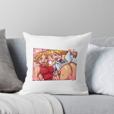 Nami and Sanji Throw Pillow