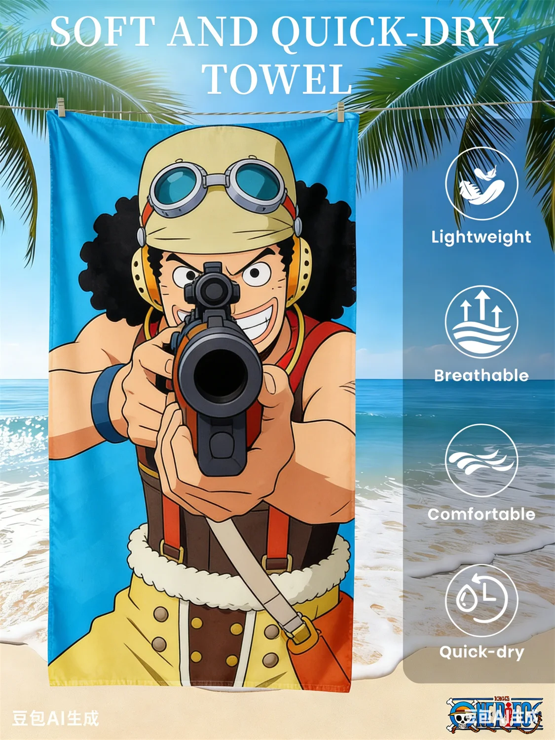 Usopp Character Beach Towel