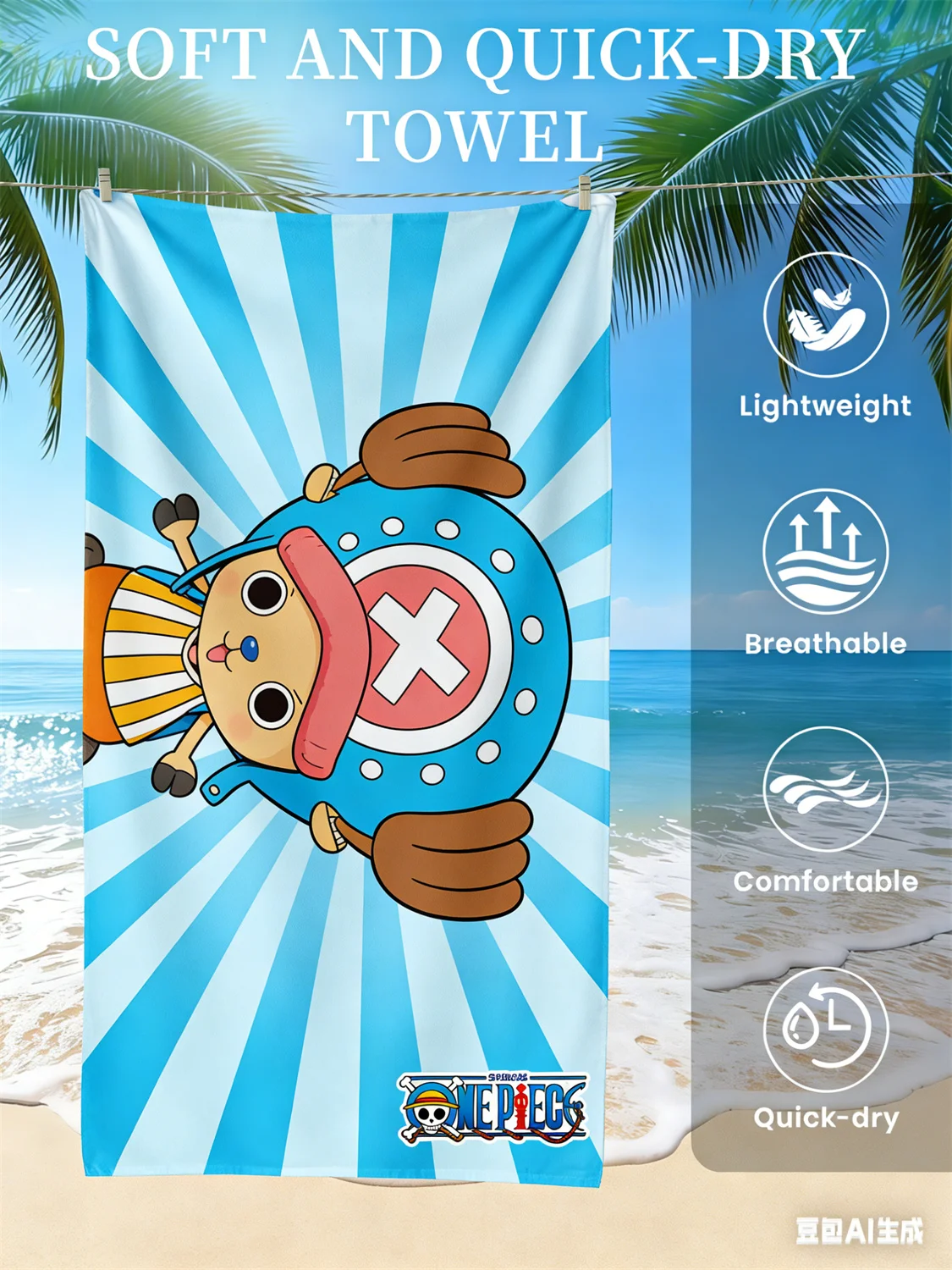 Tonny Chopper Blue Beach Towel