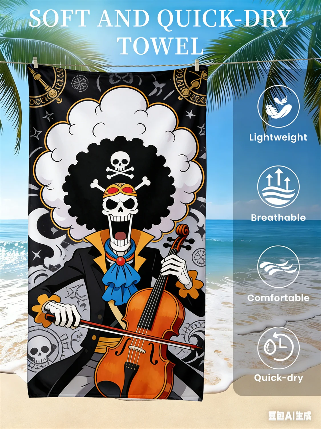 Brook Violin Beach Towel