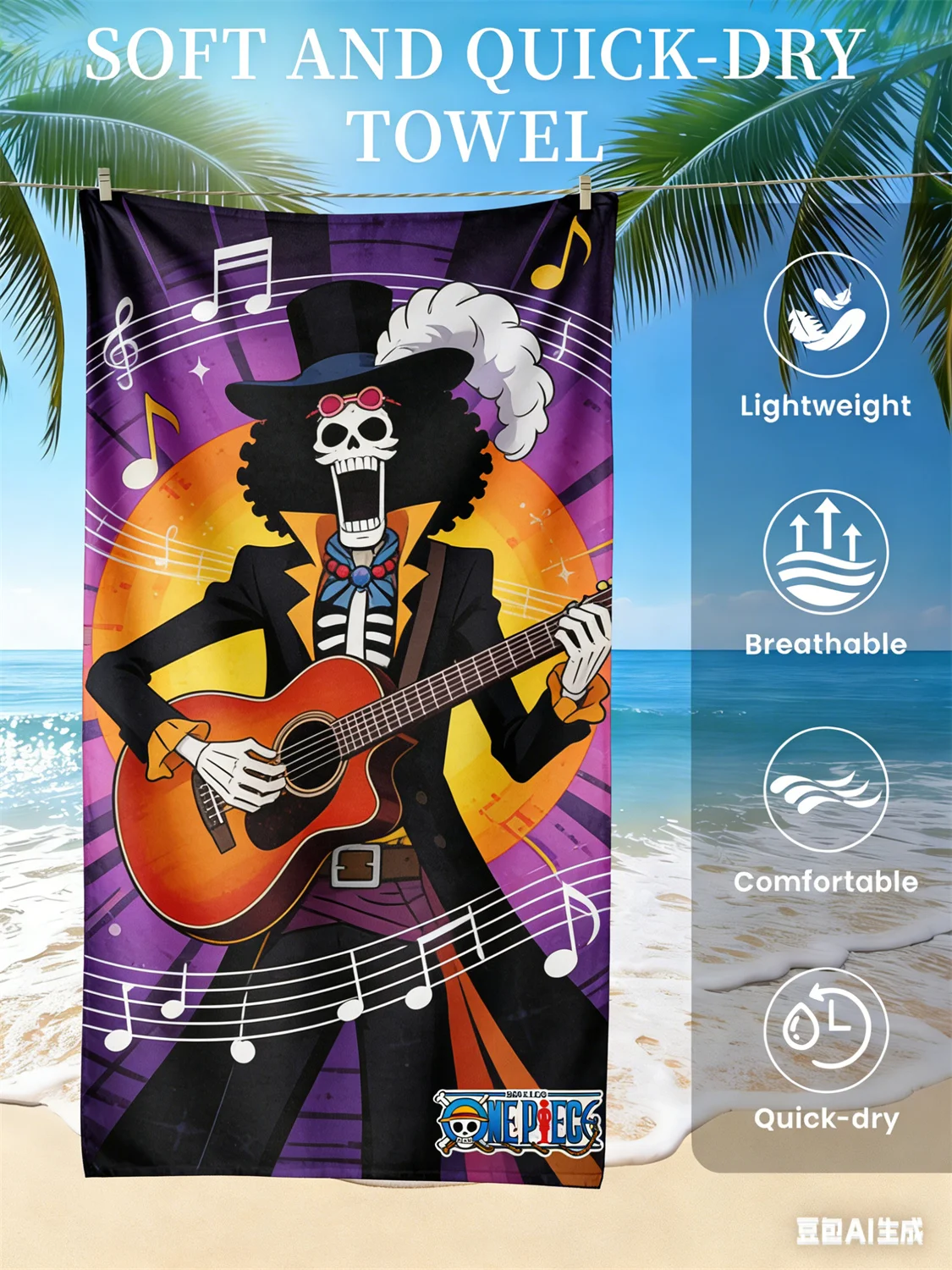 Brook Guitar Beach Towel