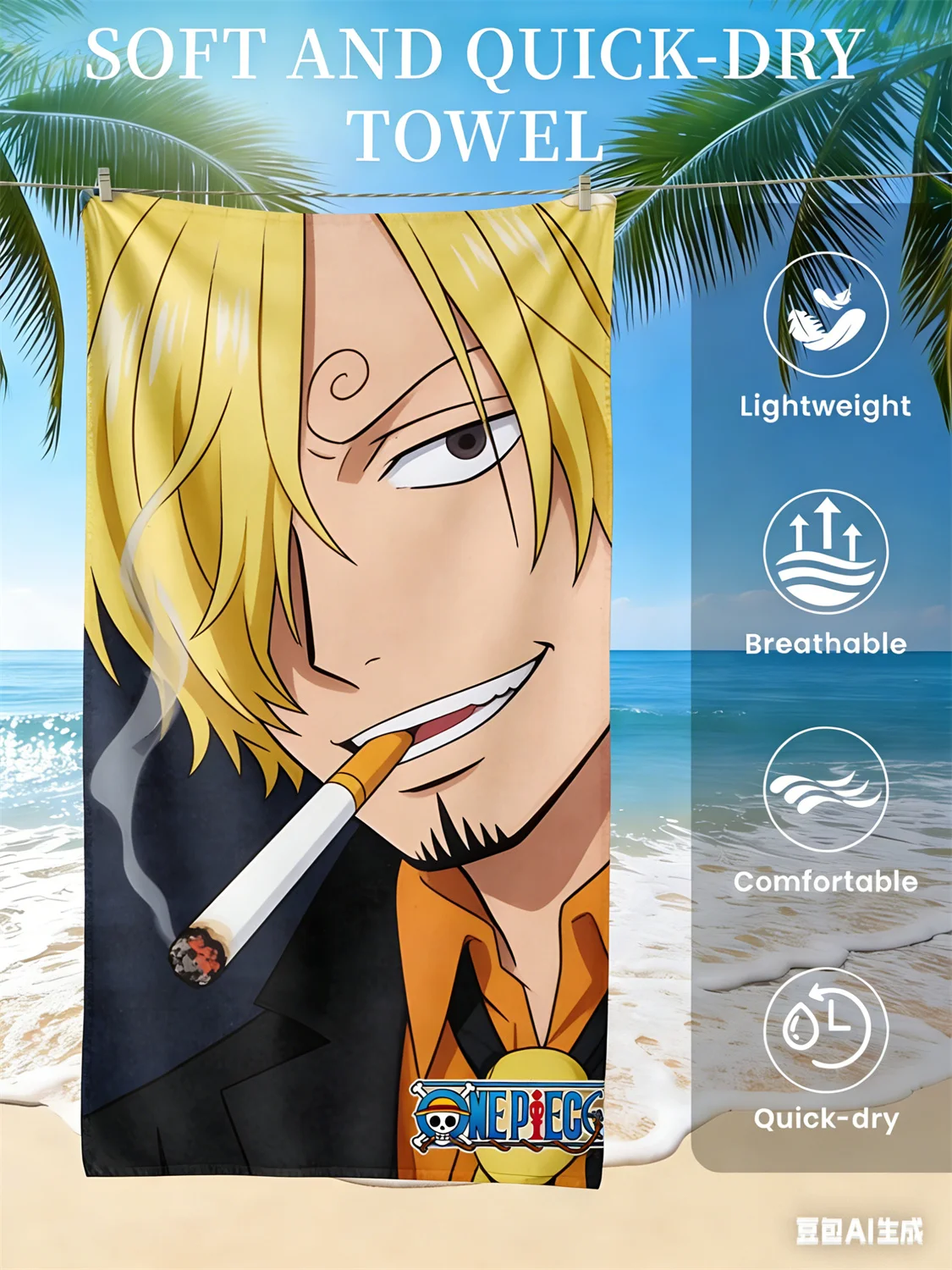 Sanji Character Beach Towel